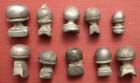 Ten Enigmatic Danubian Celt Silver Finials ca. 1st Cent AD Ten Enigmatic Danubian Celt Silver Finials ca. 1st Cent AD